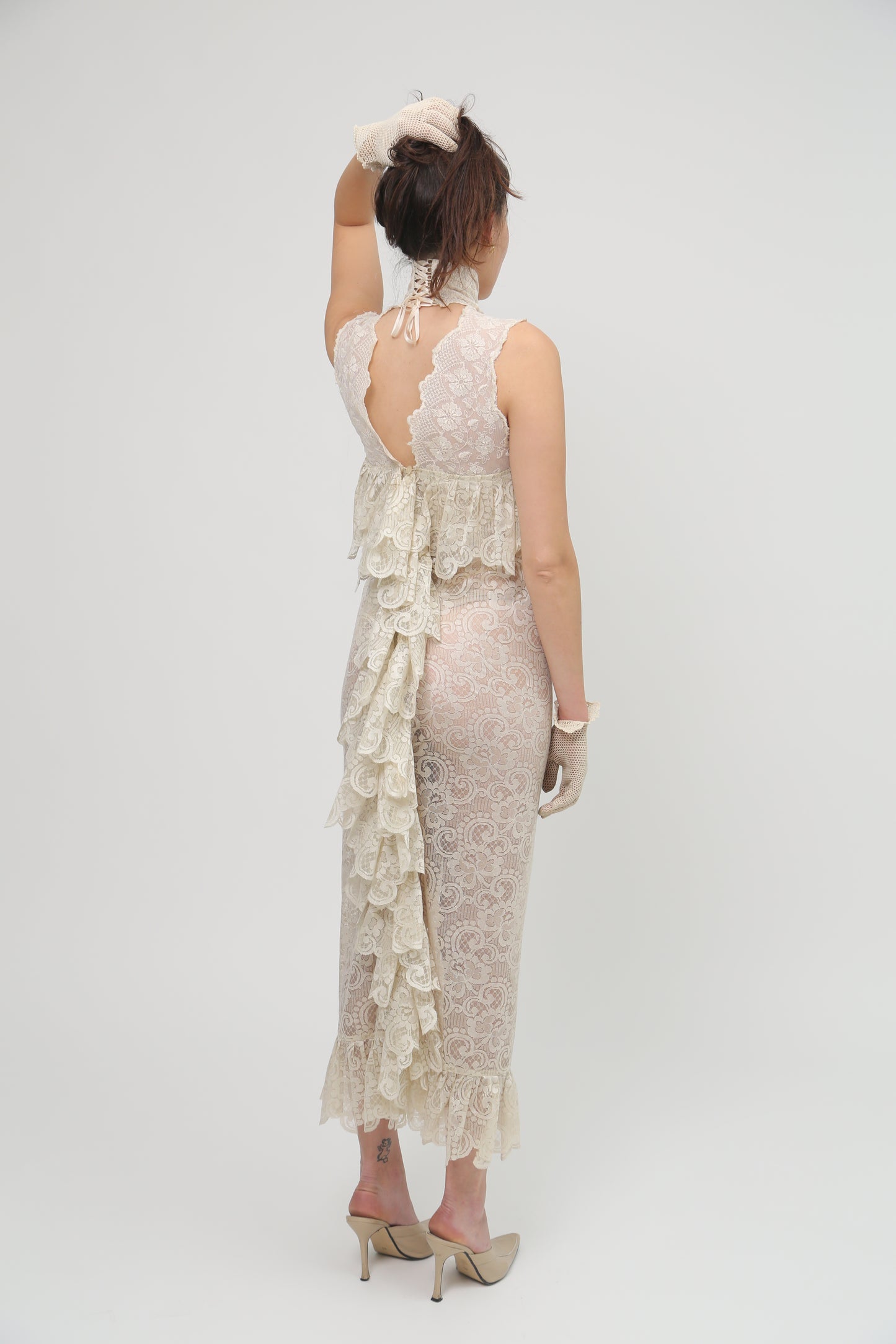Beige Lace Dress