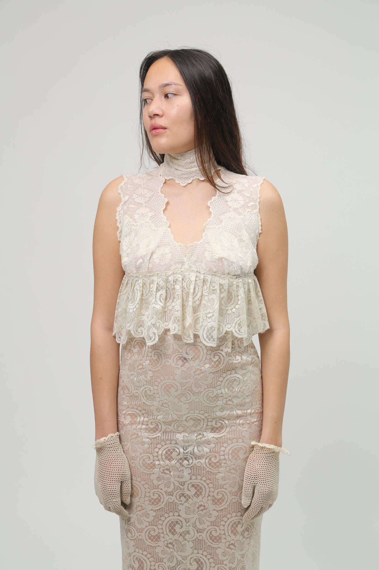 Beige Lace Dress
