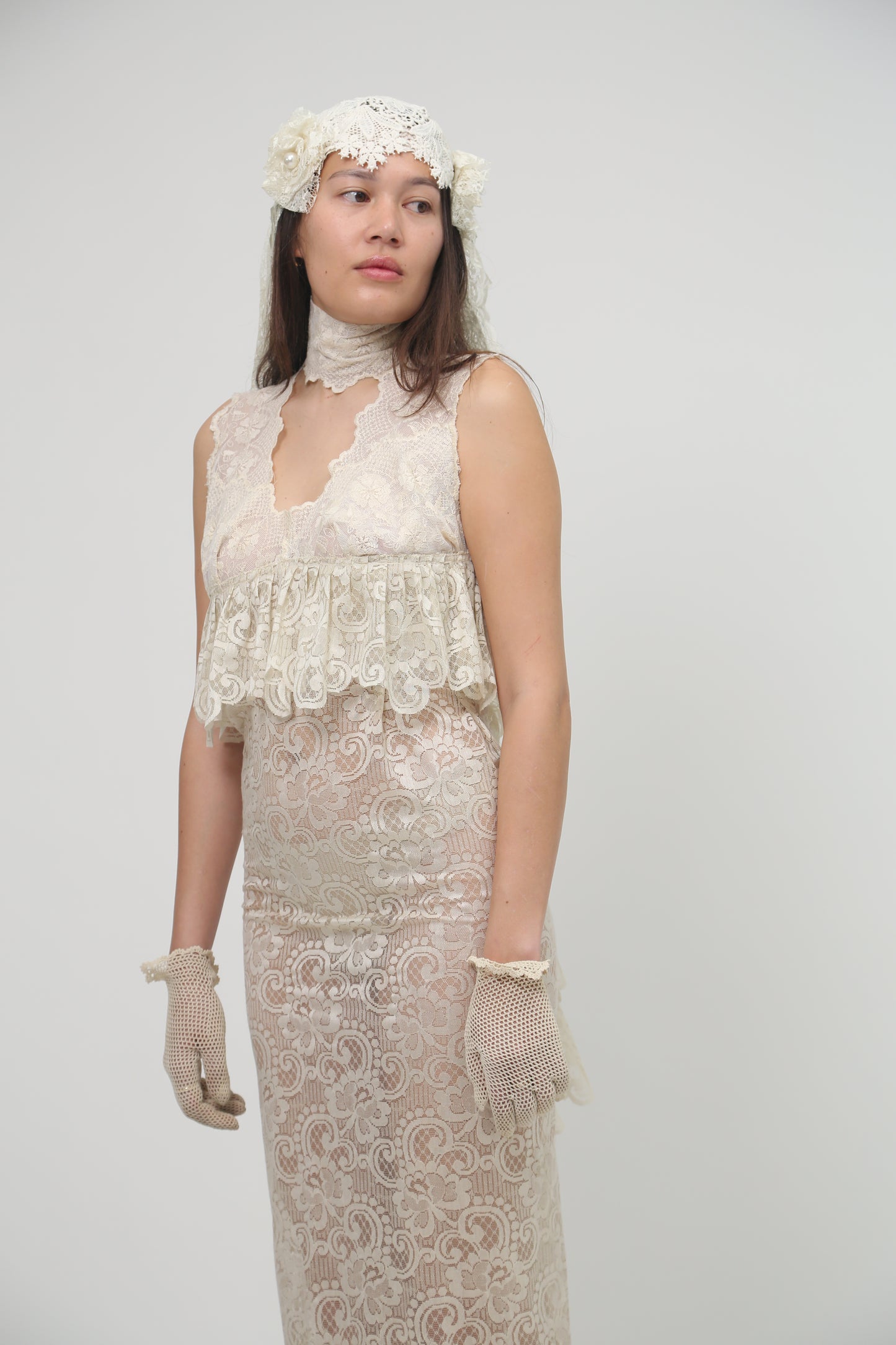 Beige Lace Dress