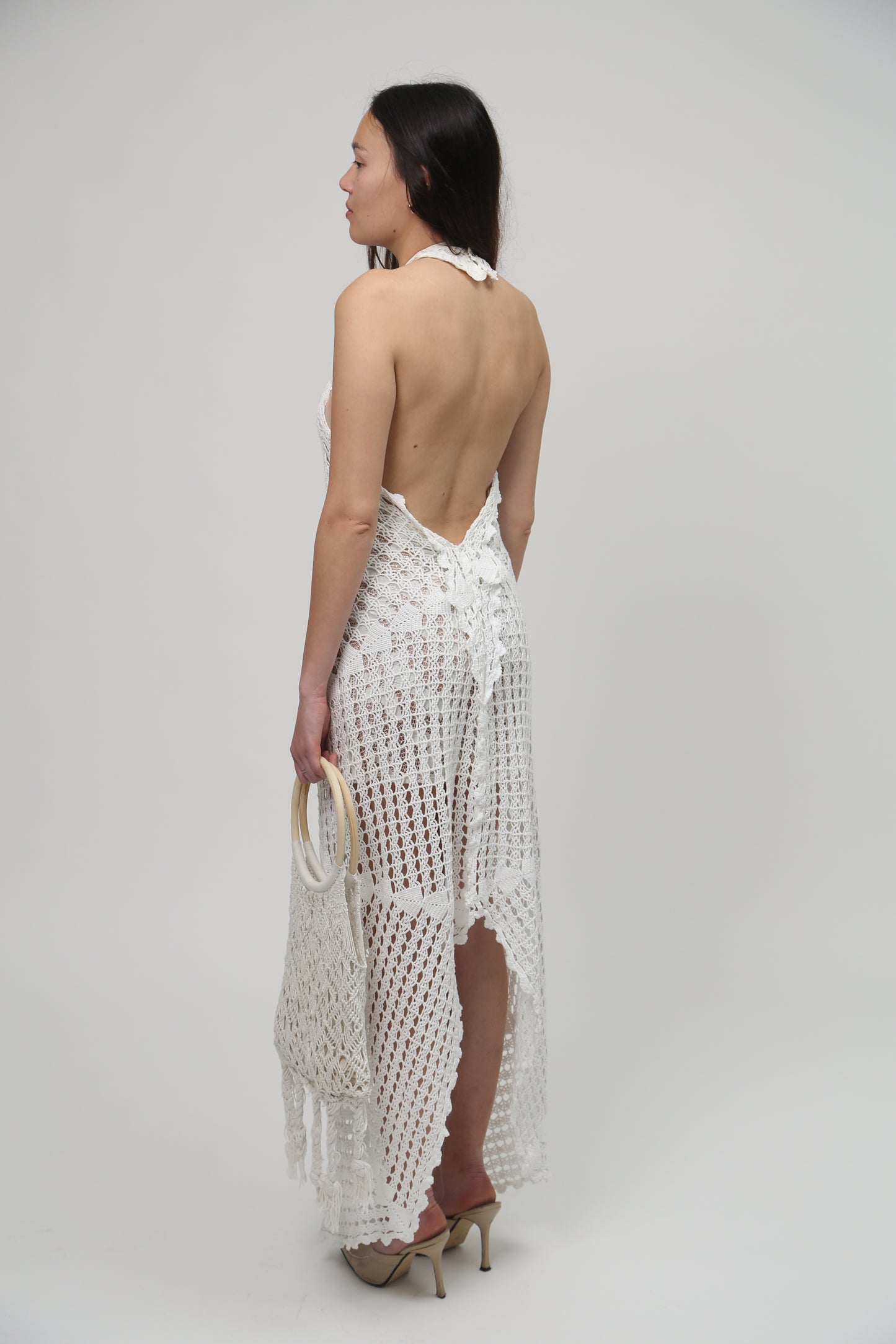 White crochet dress