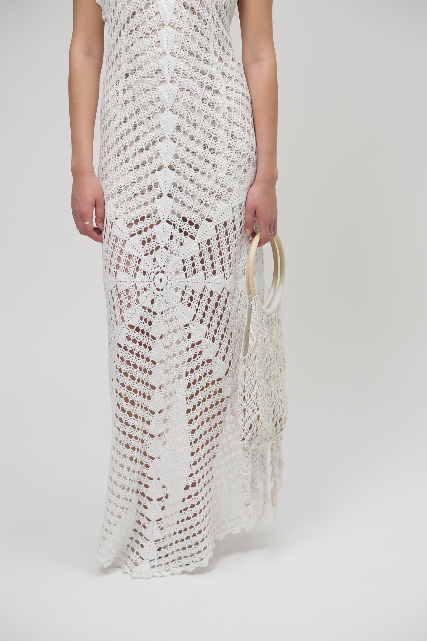 White crochet dress
