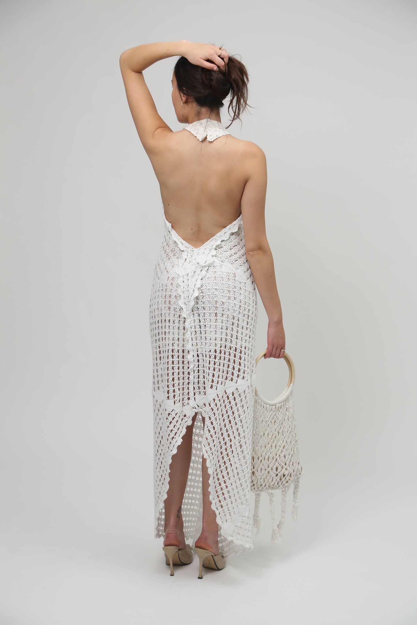 White crochet dress