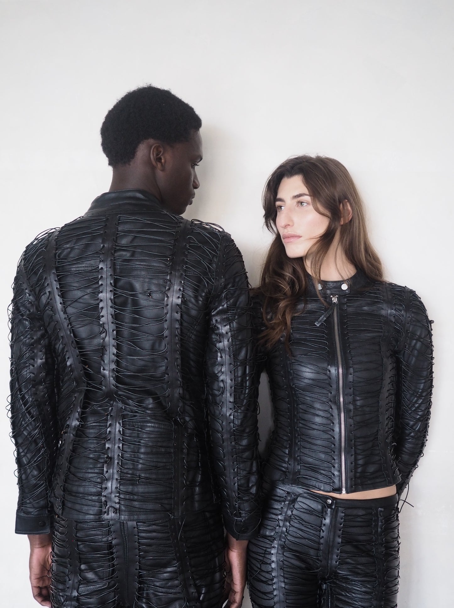 CORSETED LEATHER JACKET