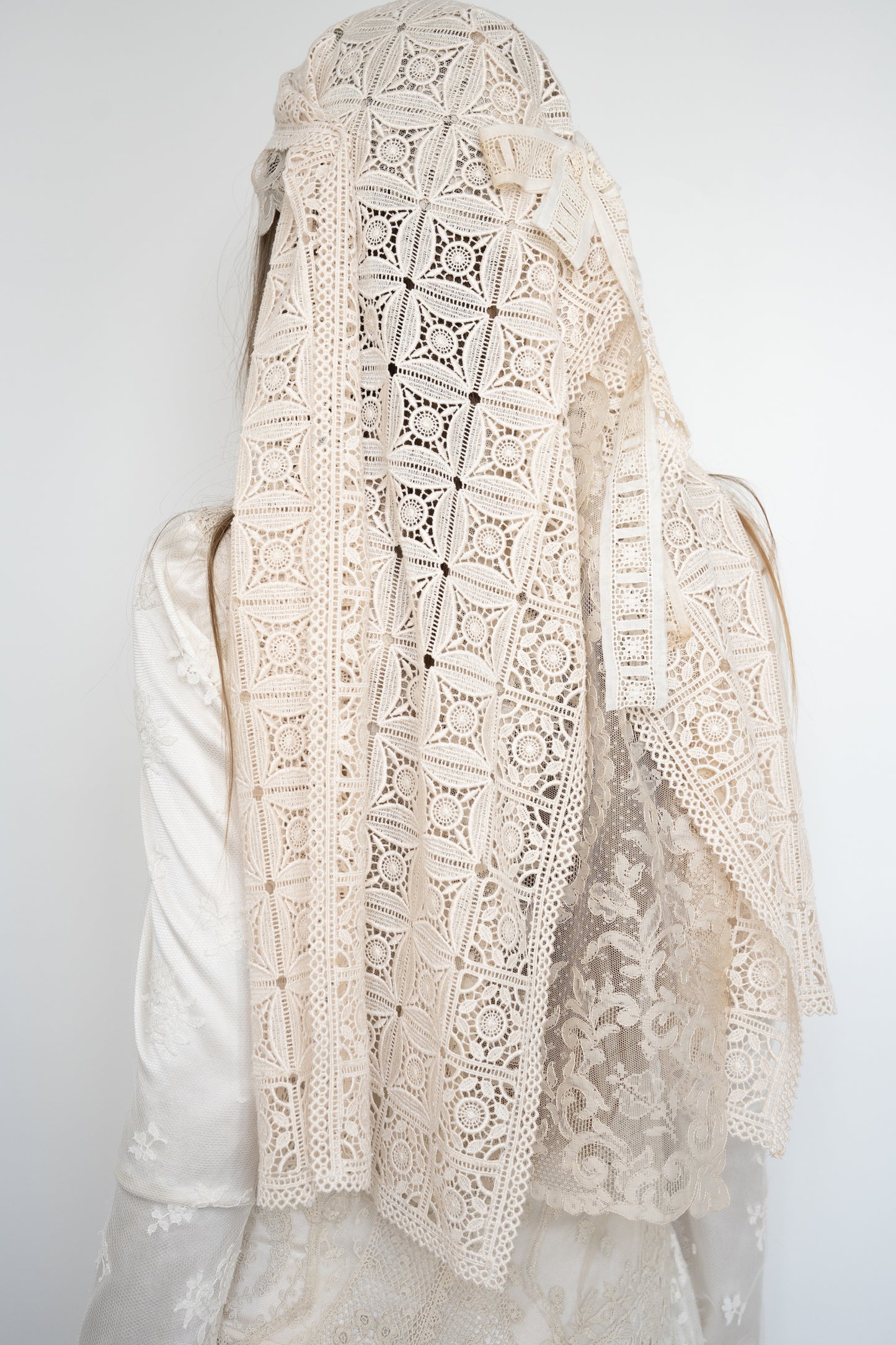 Lace and crochet headpiece
