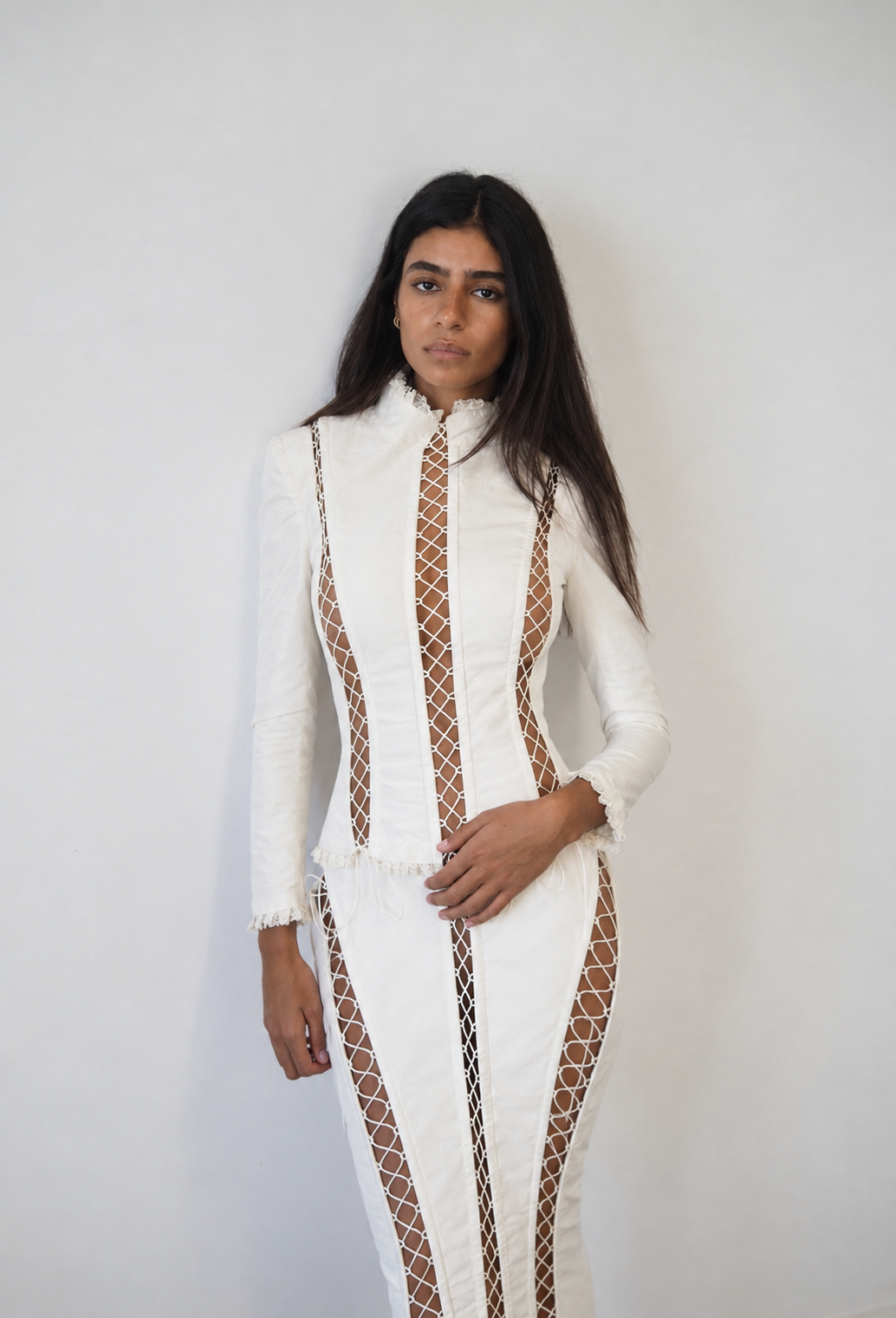 Full set corseted Silk in White