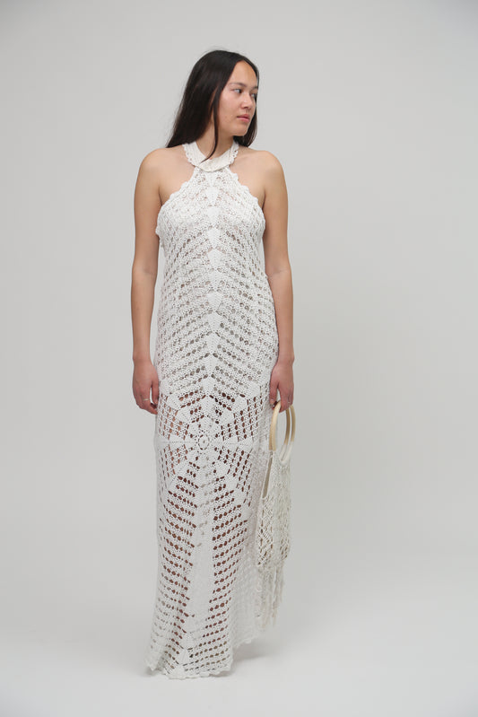 White crochet dress