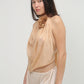 Rose silk top salmon