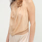 Rose silk top salmon