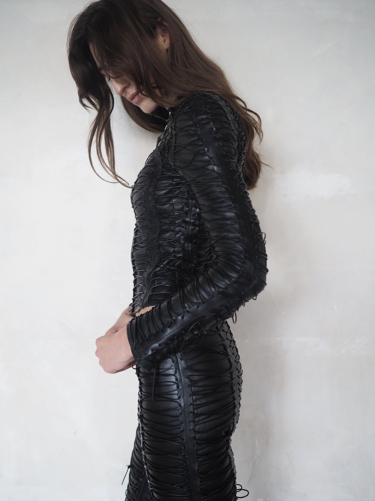 CORSETED LEATHER JACKET