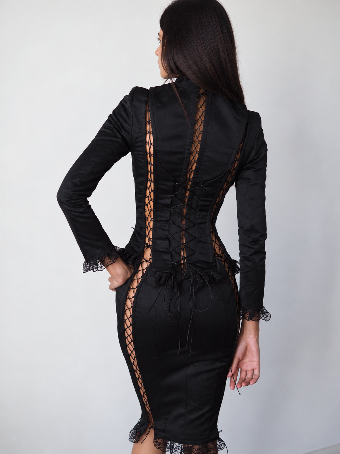 Black Corseted Silk Jacket