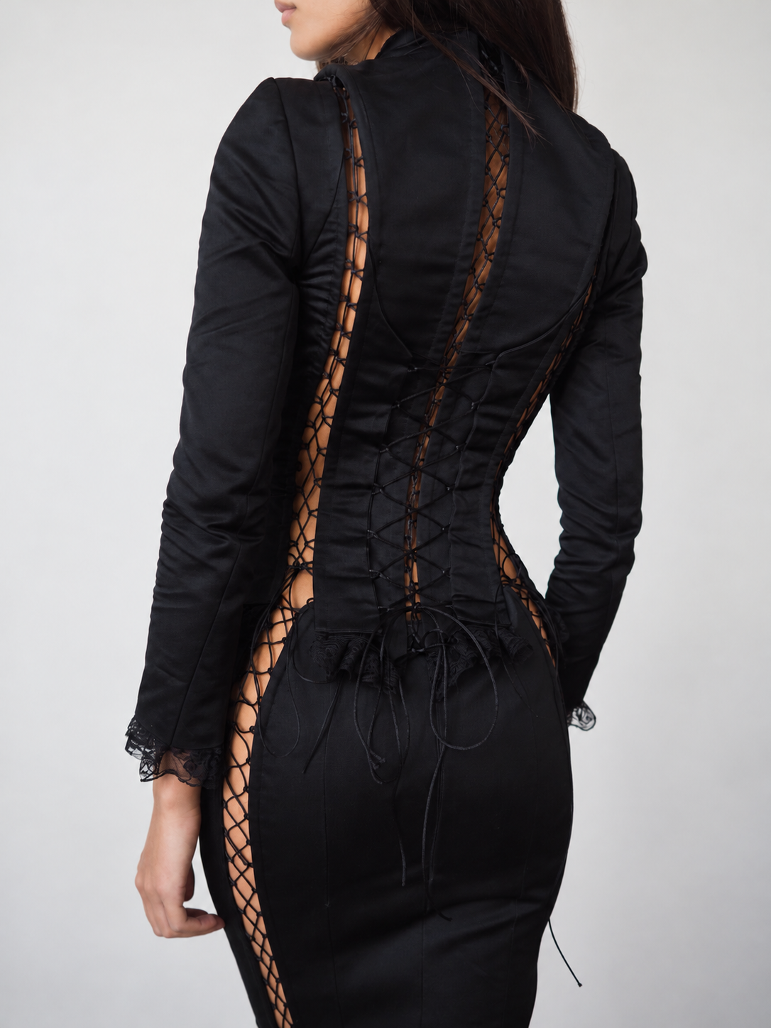 Black Corseted Silk Jacket