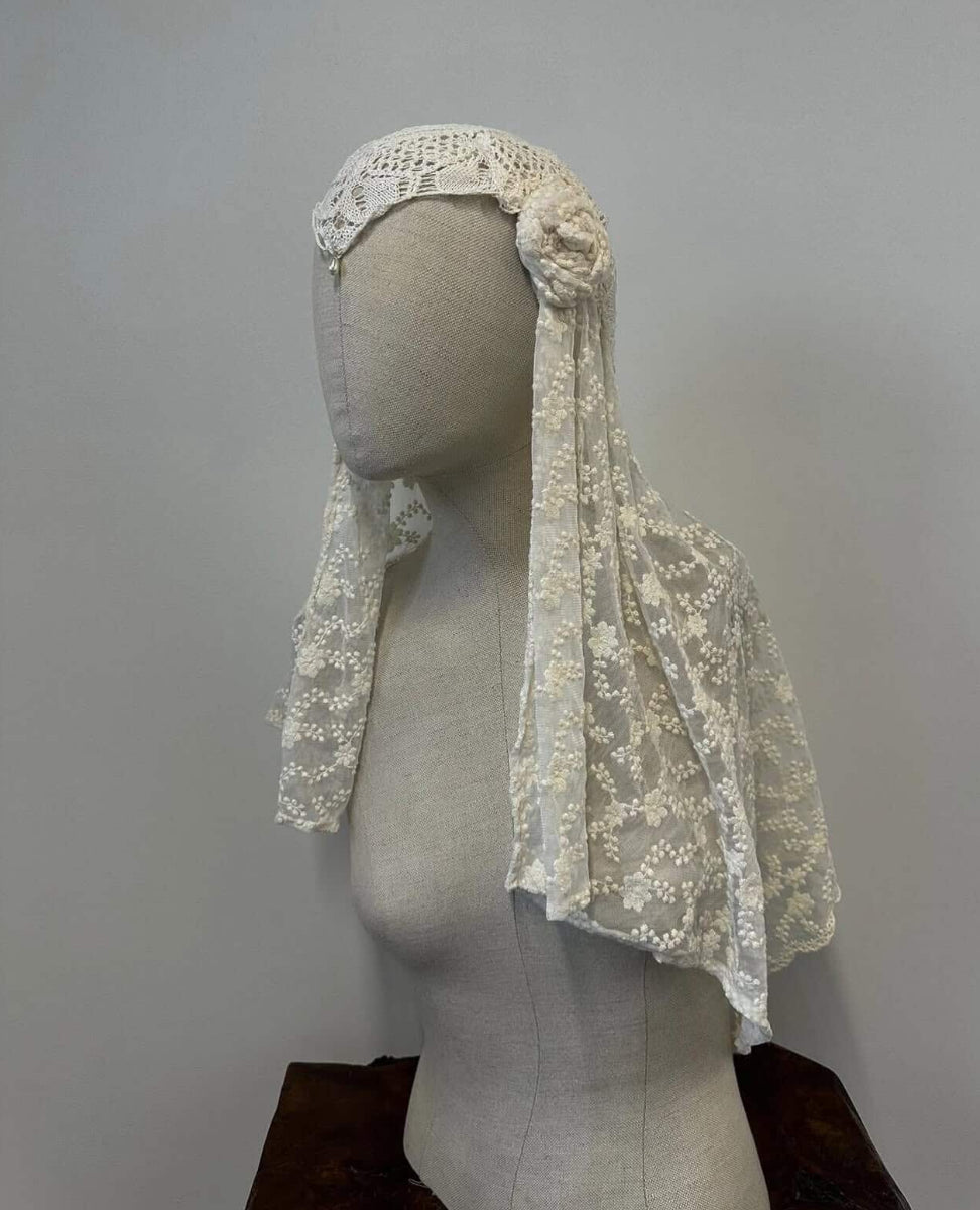 Headpiece rose pearl