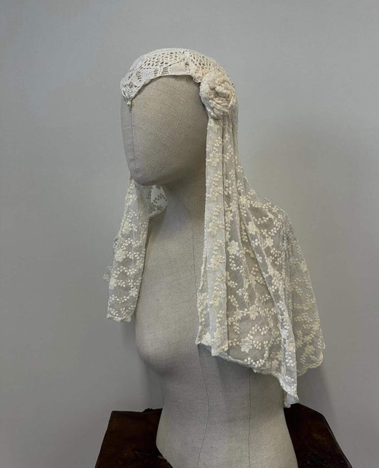 Headpiece rose pearl
