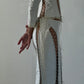 white corseted Silk Skirt