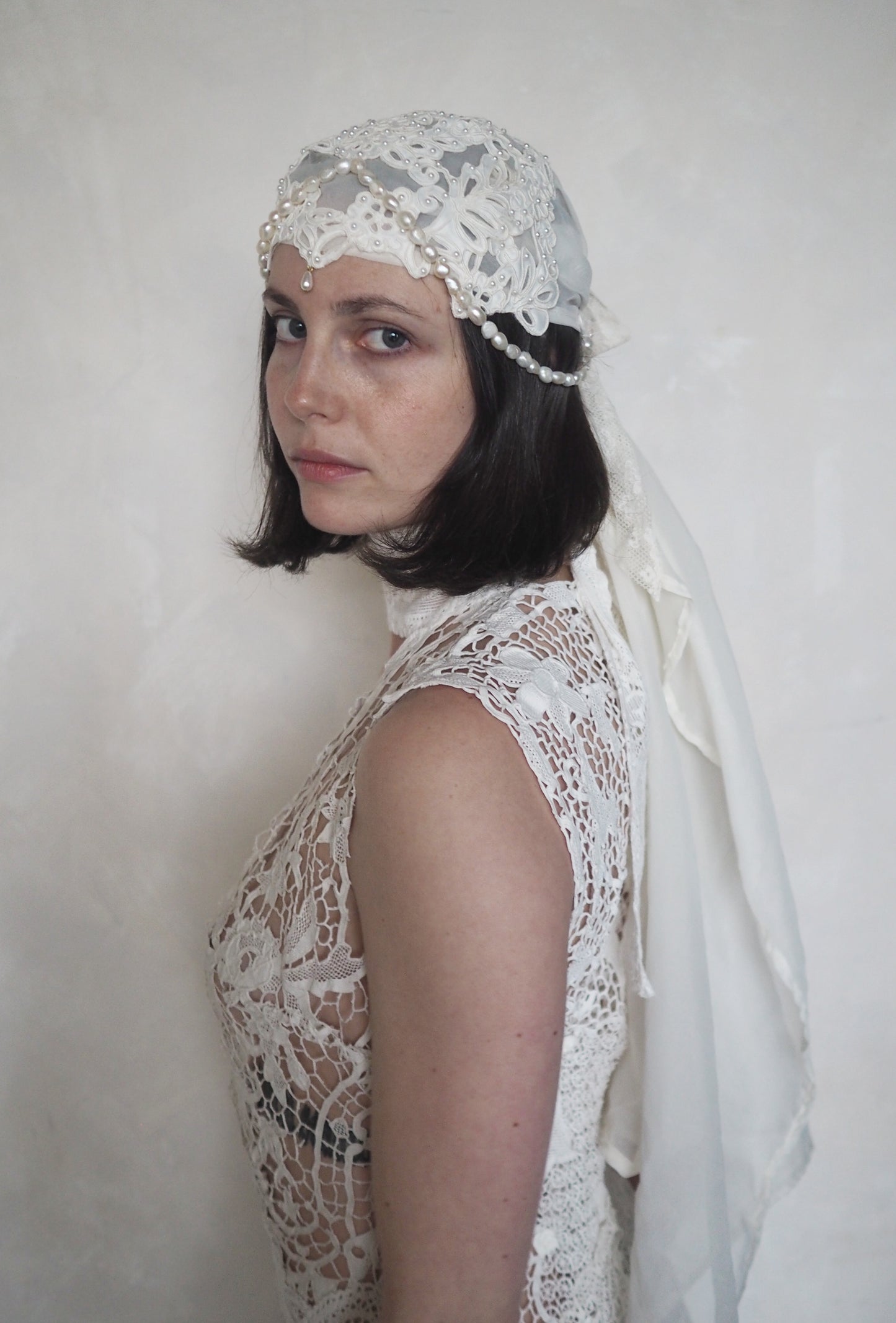 Lace & Pearls Headpiece