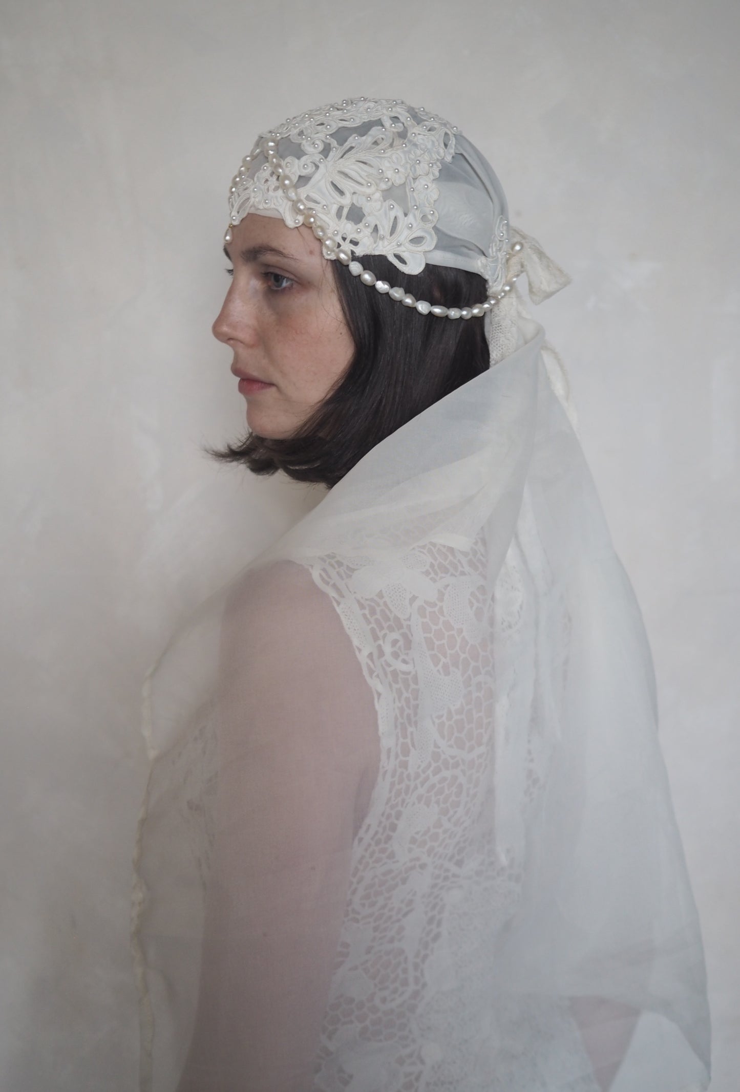 Lace & Pearls Headpiece