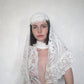 Crochet and pearls headpiece