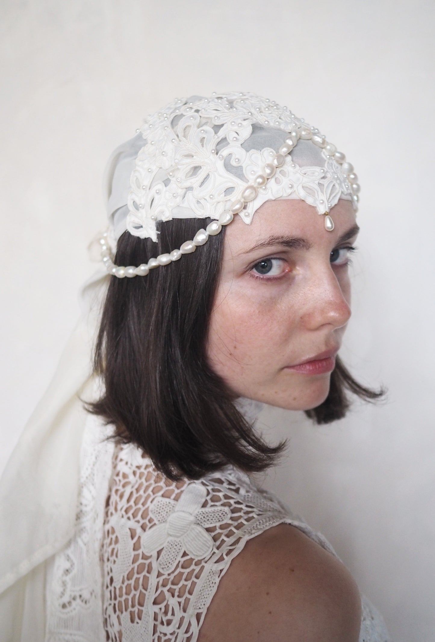 Lace & Pearls Headpiece
