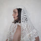 Crochet and pearls headpiece