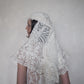 Crochet and pearls headpiece