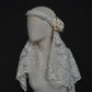 Antique Lace Juliet Veil with Silk Rosette