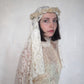 19th-Century Floral Crown Lace Veil