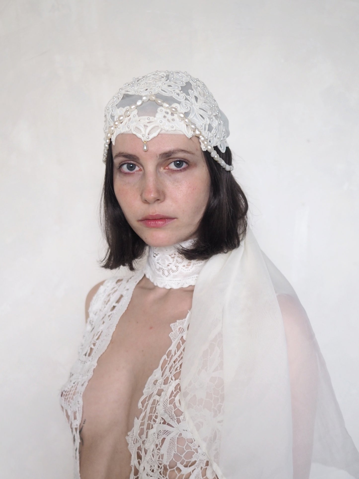 Lace & Pearls Headpiece