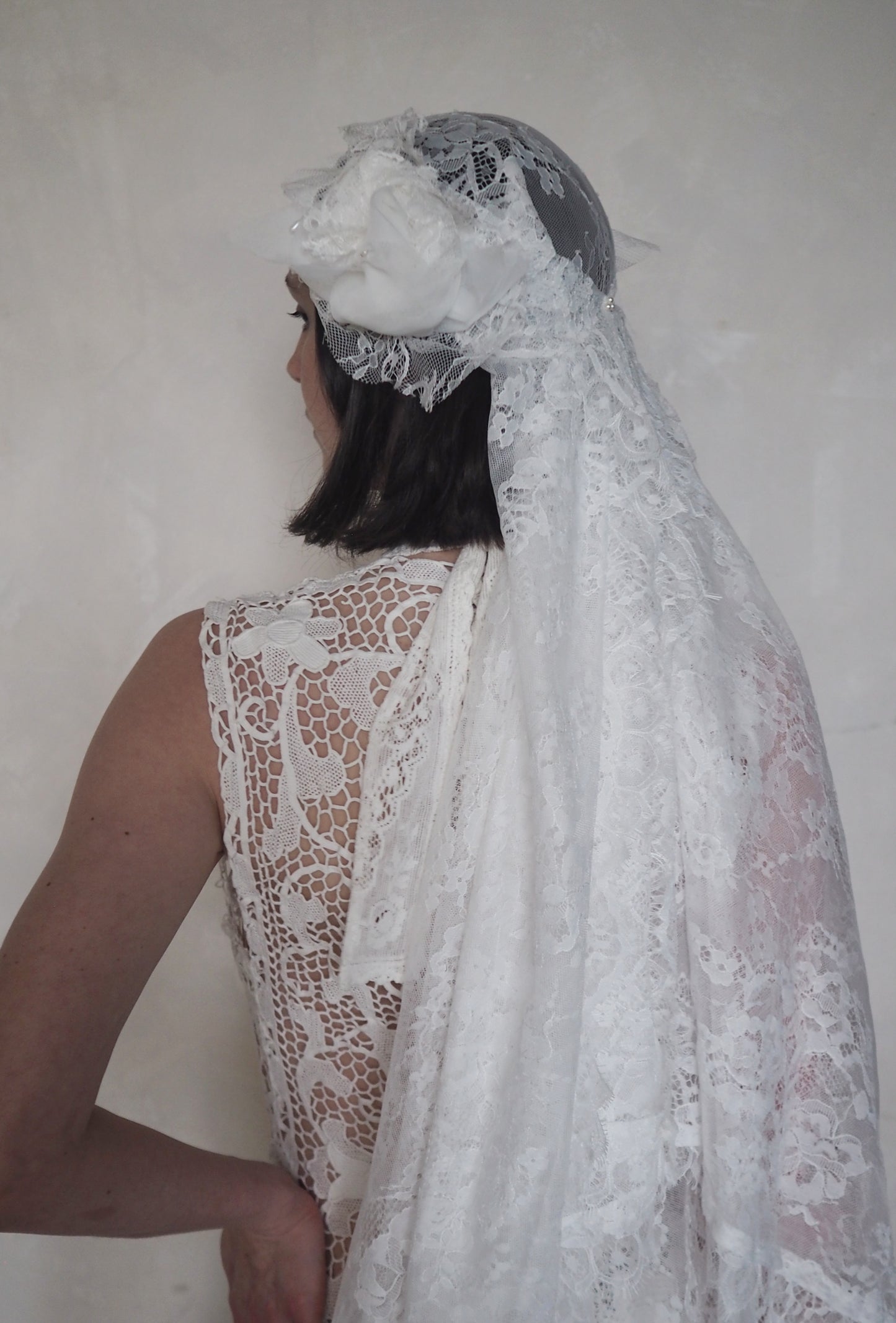 Lace Headpiece with Pearls