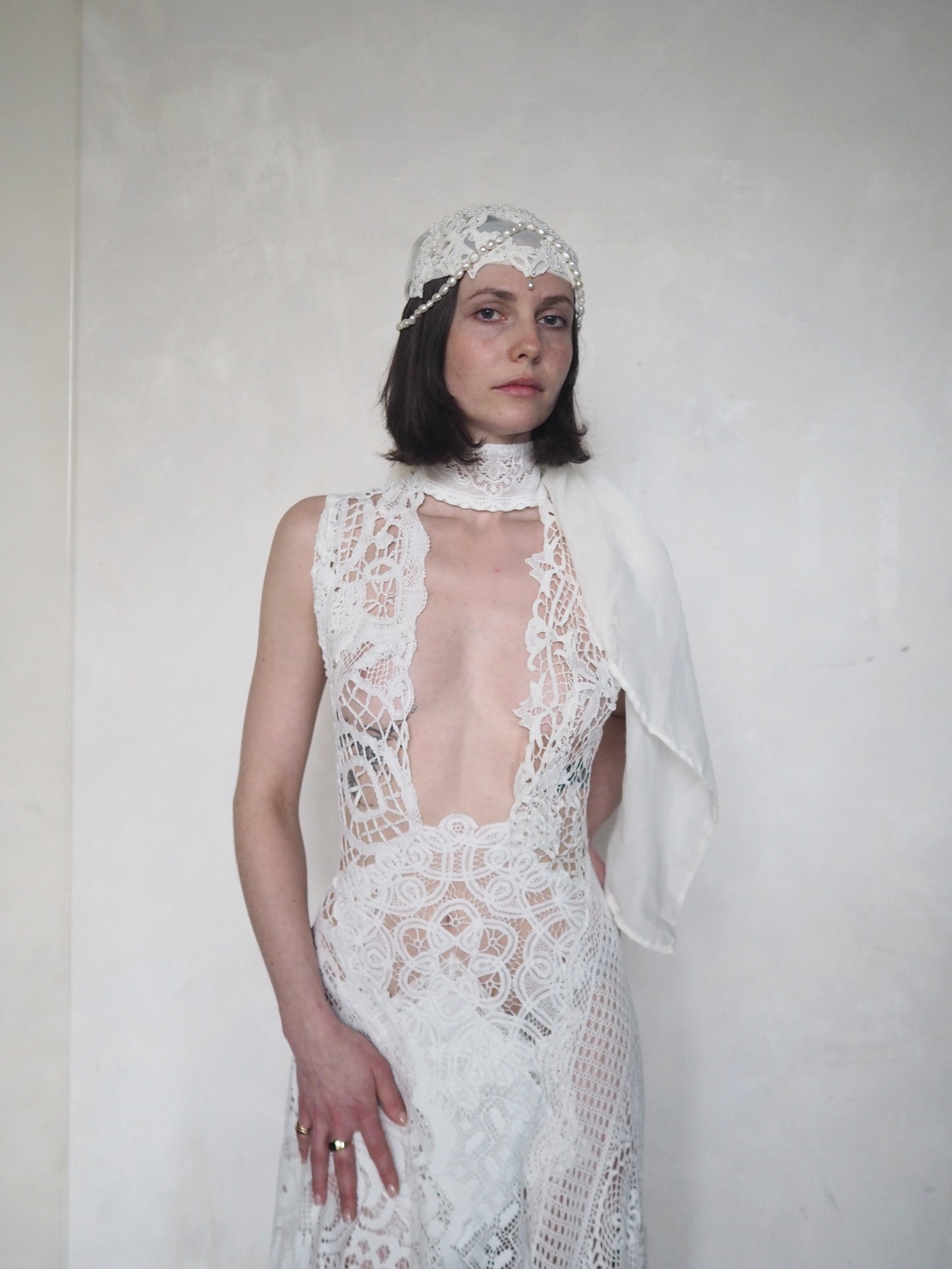 Lace & Pearls Headpiece