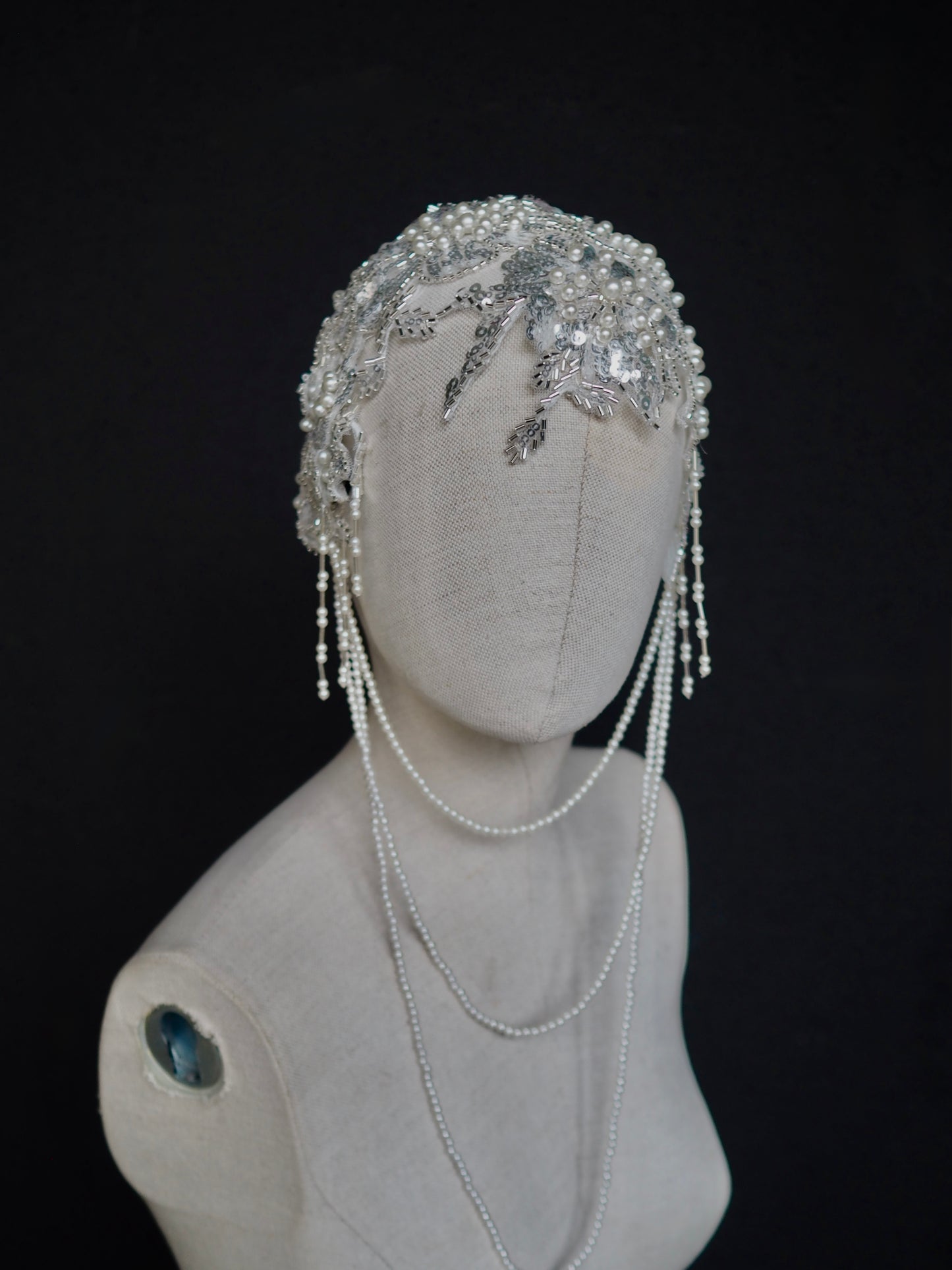 Beaded Pearl Juliet Cap