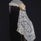 Antique Lace Juliet Veil with Silk Rosette