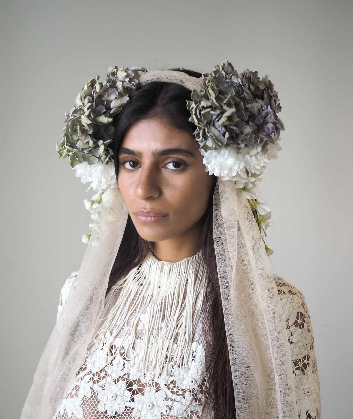Flowers and Lace Headpiece