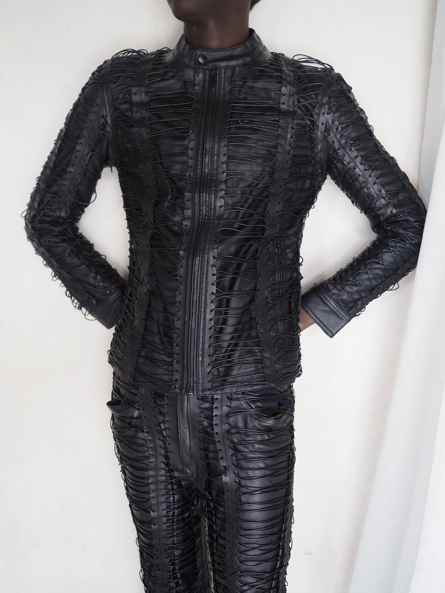 CORSETED LEATHER JACKET