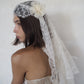 Lace headpiece with flowers