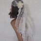 Lace headpiece with flowers