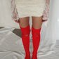 HAND-CROCHETED TIGHTS/RED