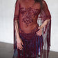 Crystal Embroidered Fringe Top