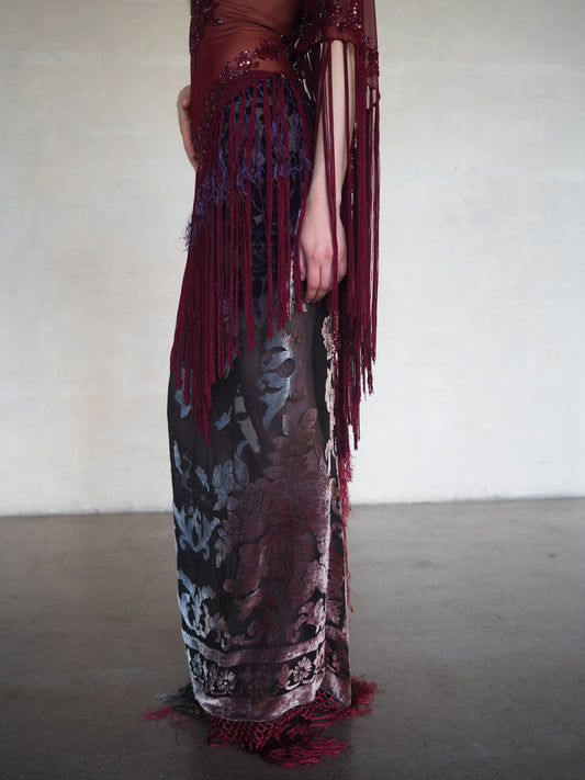 Antique Scarf Velvet Skirt