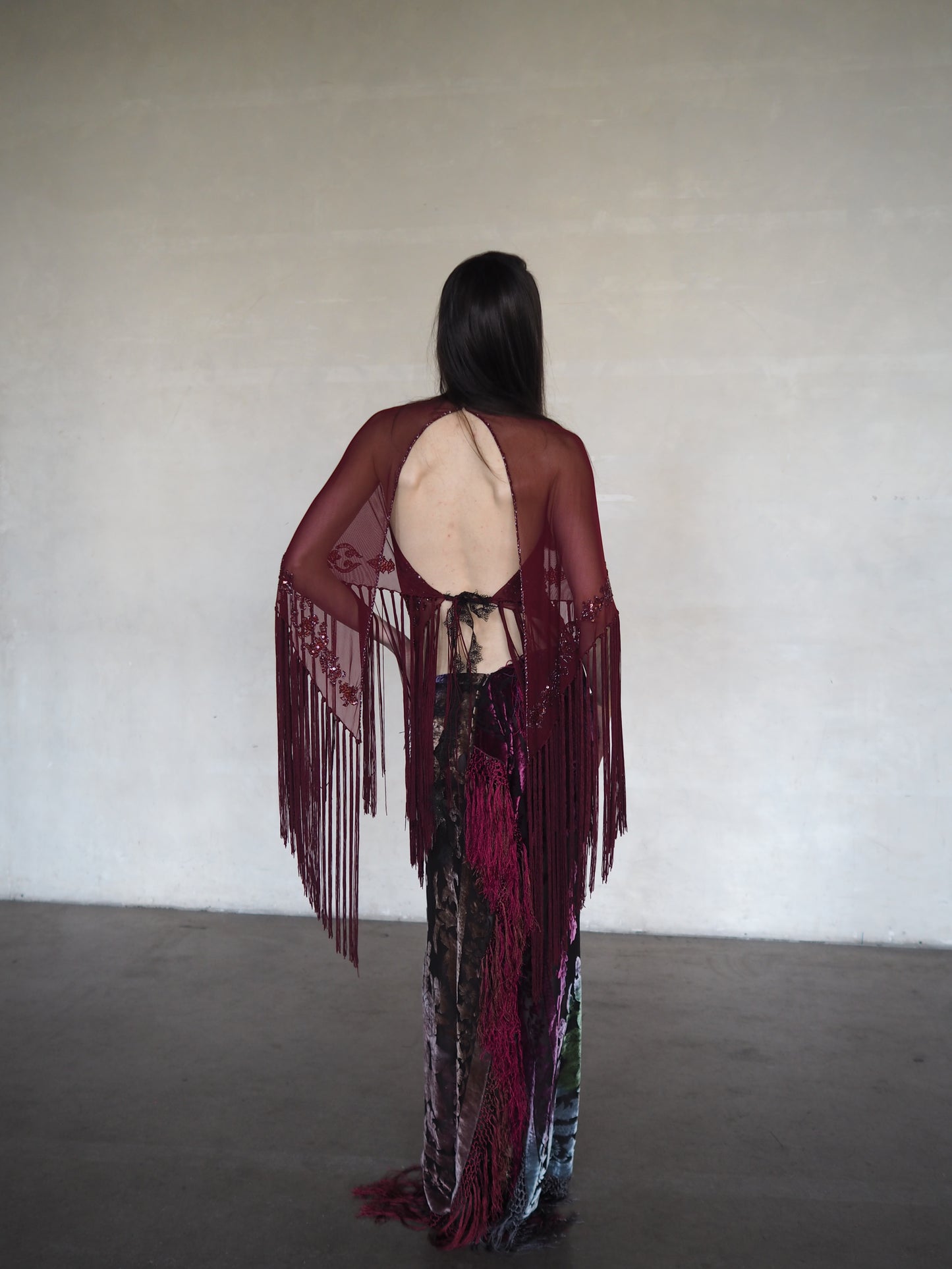 Antique Scarf Velvet Skirt