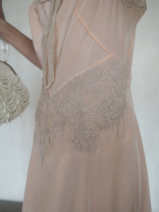 1930s Silk Lace Slip Dress