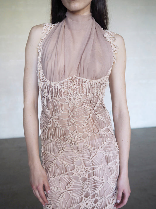 Spider Crochet Halter Gown