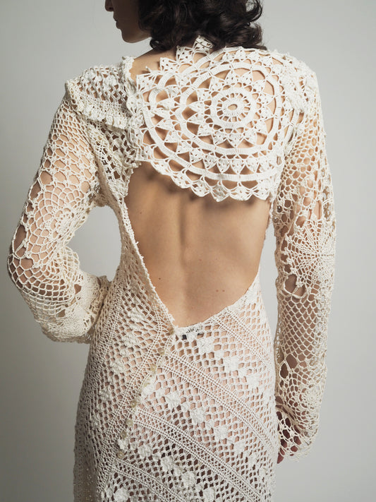 Long sleeves crochet dress