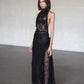 Beaded Lace Halter Gown