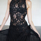 Beaded Lace Halter Gown