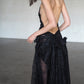 Beaded Lace Halter Gown