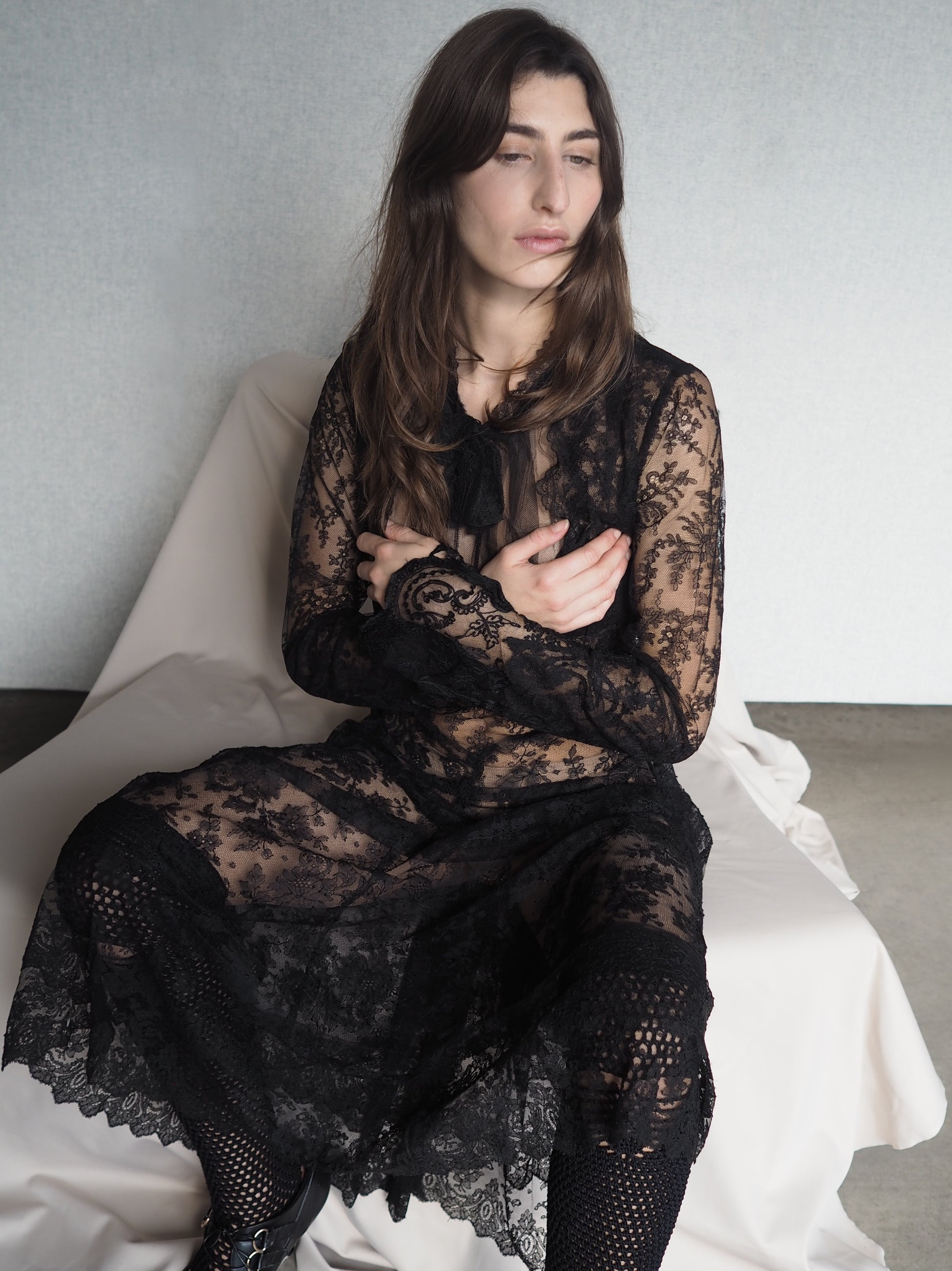 BLACK LACE DRESS LES FLEURS STUDIO BLACK LACE DRESS LES FLEURS STUDIO