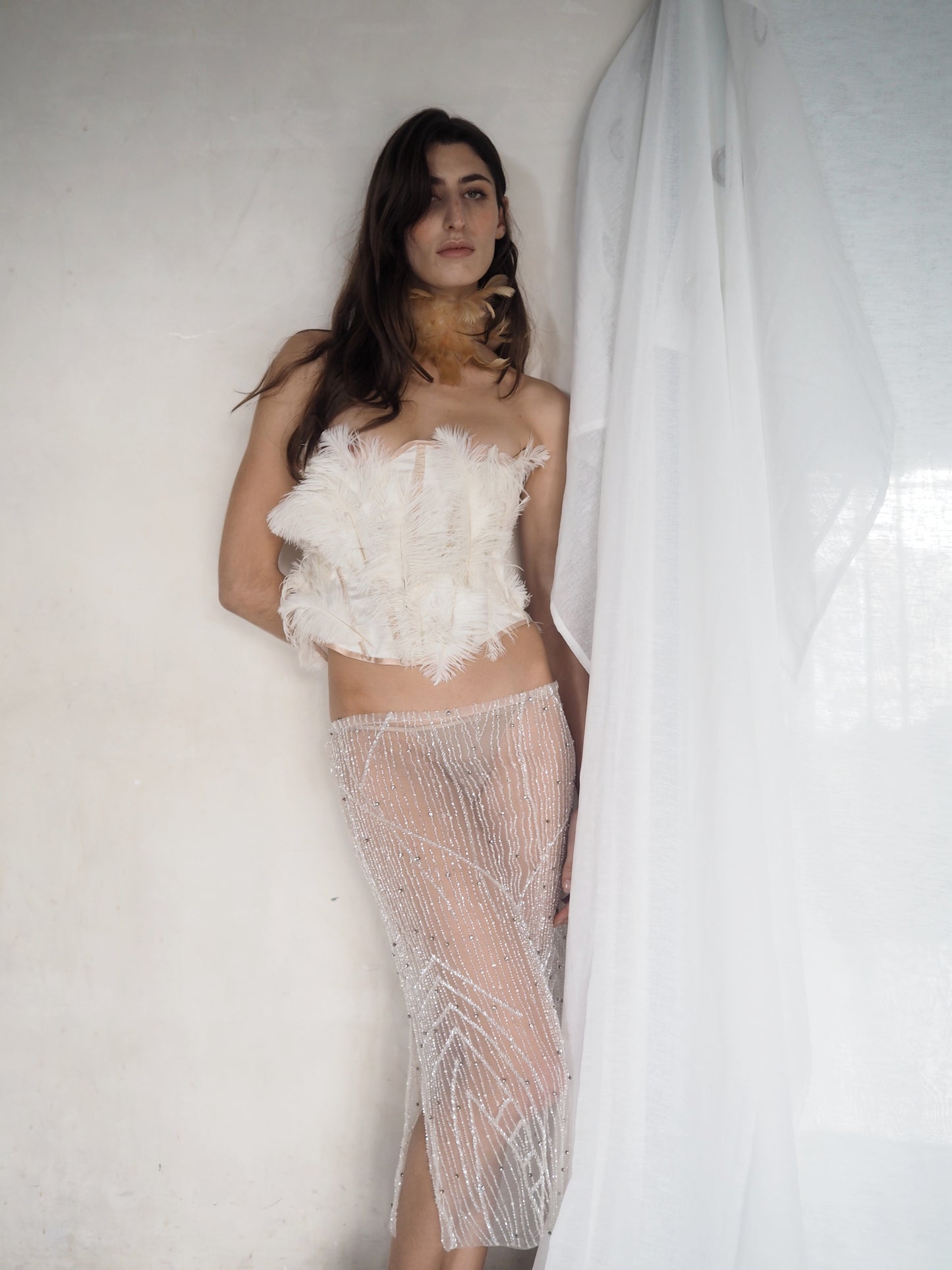 CRYSTAL EMBROIDERED SKIRT