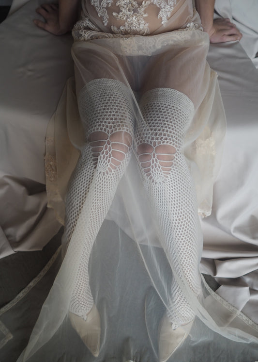 HAND-CROCHETED TIGHTS/ BEIGE