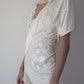 Scarf and Lace Dress - White