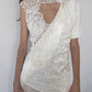 Scarf and Lace Dress - White